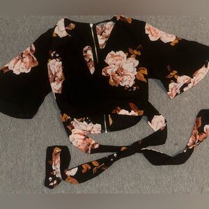 Floral Black Blouse